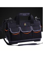 Bolsa Ferramentas Fundo Borracha Maleta Mala Profissional Reforcada 14 Bolsos Eletricista Pedreiro
