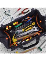 Bolsa Ferramentas Fundo Borracha Maleta Mala Profissional Reforcada 14 Bolsos Eletricista Pedreiro