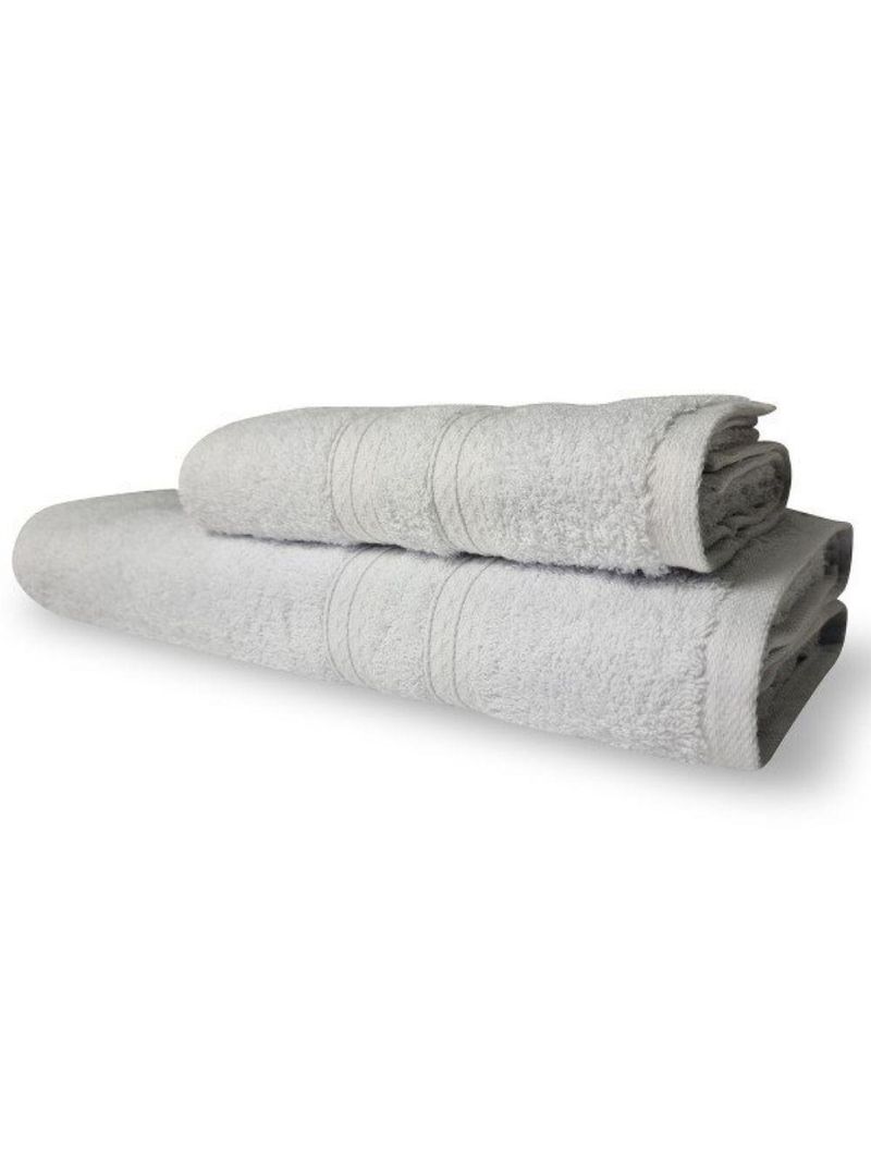 Kit 2 Toalhas Itália Soft 1 Banho 1 Rosto Grossa 100% Algodão 430g/m² Branca