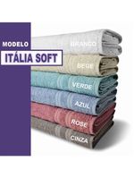 Kit 2 Toalhas Itália Soft 1 Banho 1 Rosto Grossa 100% Algodão 430g/m² Branca
