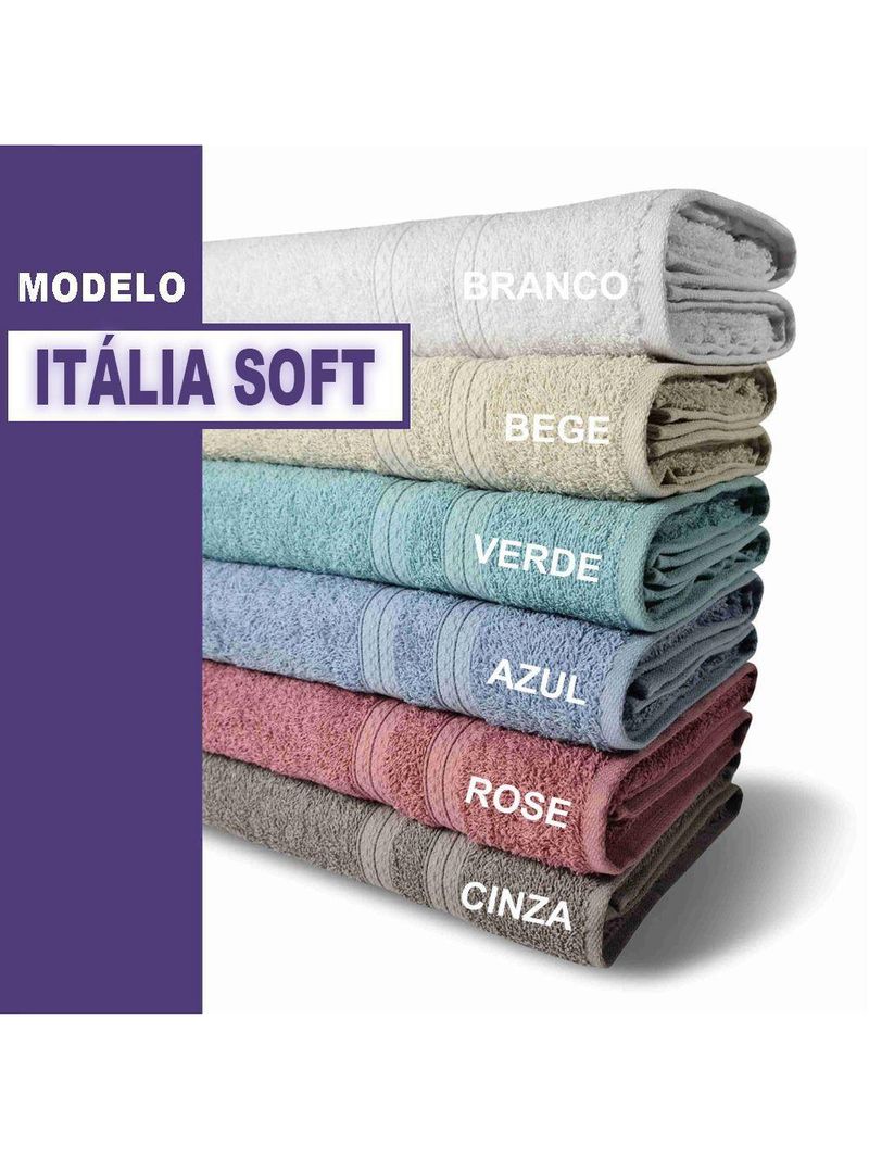 Kit 2 Toalhas Itália Soft 1 Banho 1 Rosto Grossa 100% Algodão 430g/m² Branca