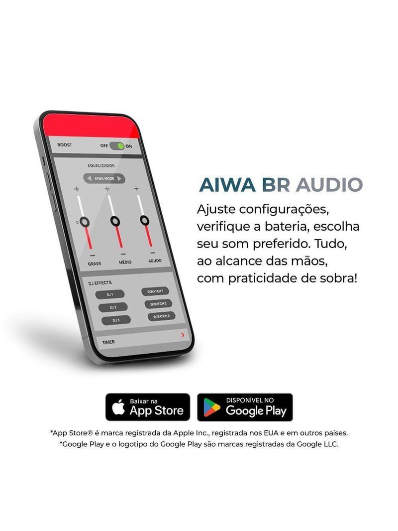 Fone De Ouvido Headphone Aiwa HP-05 Hi-Fi ANC NFC BT APP Bivolt