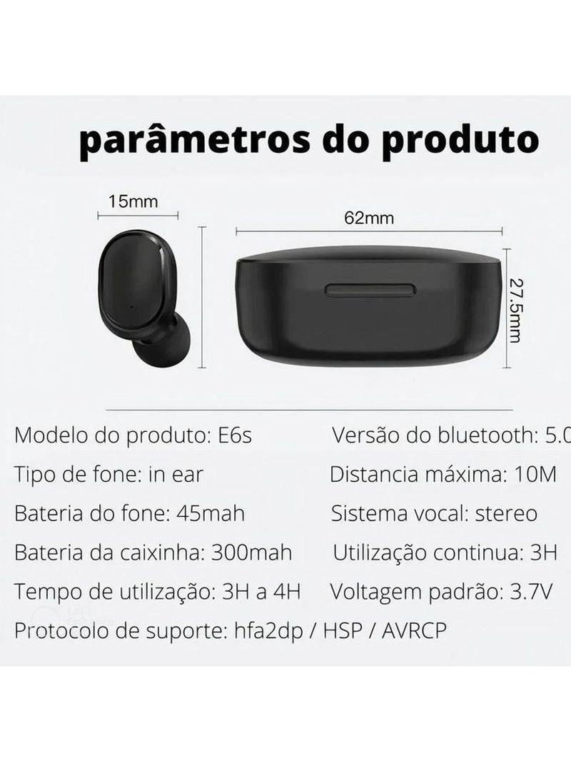 Fone De Ouvido A2s Bluetooth Tws In-ear
