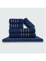 Jogo De Toalha 6 Peças Coleção Montreal 100% Algodão Azul