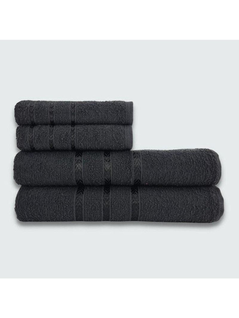 Jogo De Toalha 4 Peças Verona Luxo Beka 100% Algodão Preto