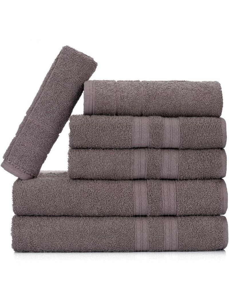 Jogo De Toalhas Gigante Itália Soft 2 Banhão + 2 Rosto + 2 Tapete Luxo 100% Algodão - Cinza