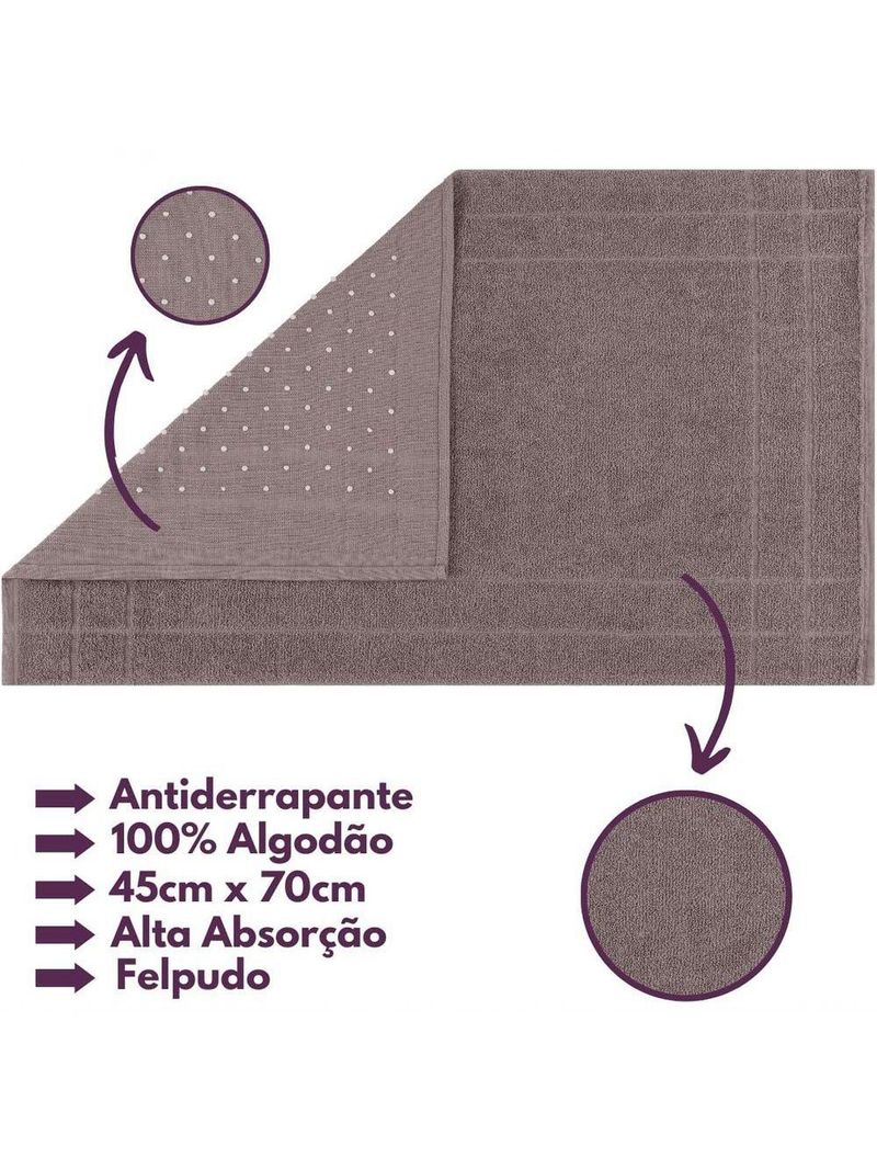 Jogo De Toalhas Gigante Itália Soft 2 Banhão + 2 Rosto + 2 Tapete Luxo 100% Algodão - Cinza