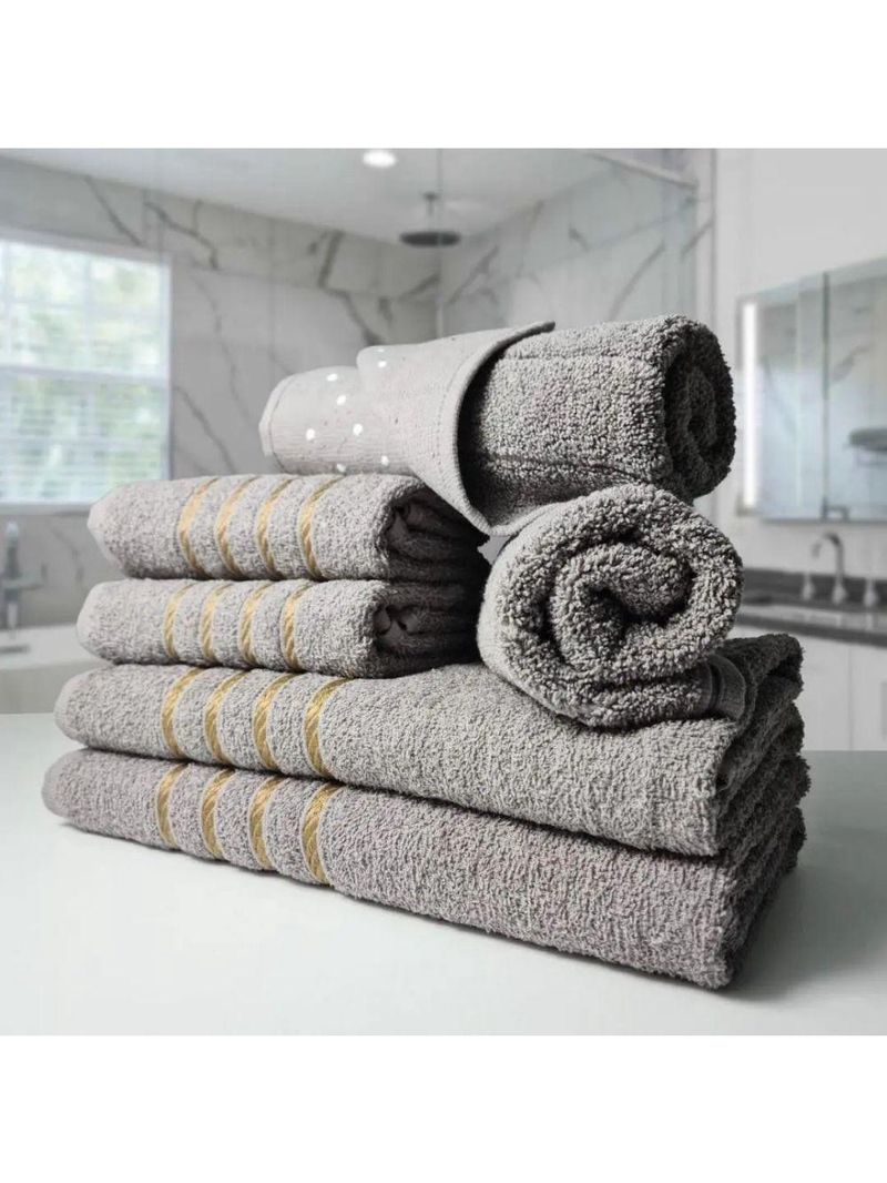 Jogo De Toalhas 12pcs - 4 Banhos 4 Rosto 4 Tapetes Cz+mr