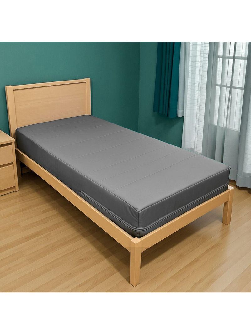 Capa Colchão Solteiro Impermeável Hospitalar Com Zíper - Cinza 78x188x16cm