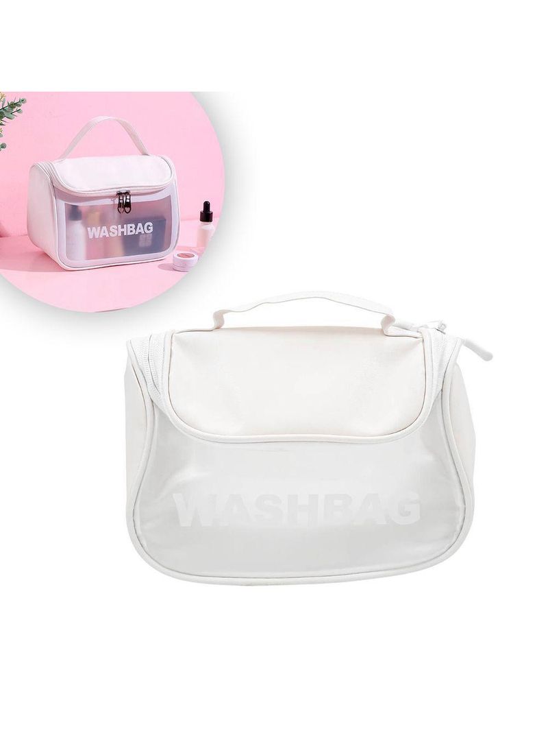 Necessaire Feminina Viagem Gancho Mala Organizadora Pendurar Branco