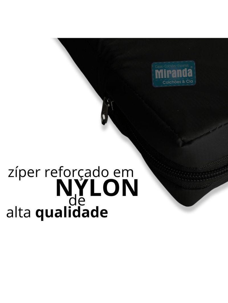 Capa Impermeável Para Colchão Casal Feita Em Napa Hospitalar 138x188x35cm - Preta