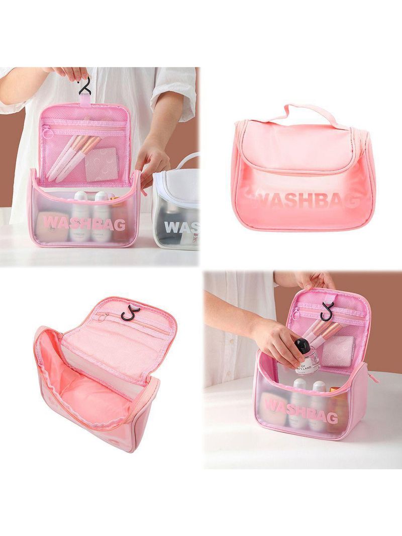 Necessaire Feminina Viagem Gancho Mala Organizadora Pendurar Rosa