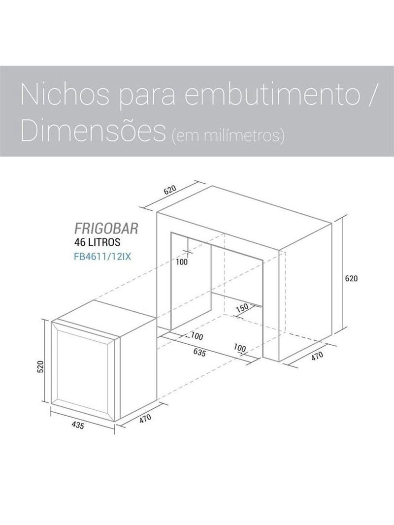 Frigobar 46 Litros Inox Suggar 110V