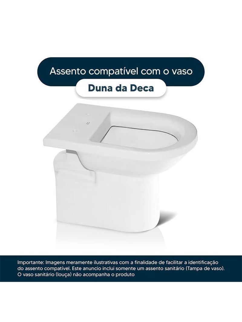 Assento Sanitario Poliester Duna Branco Para Vaso Deca