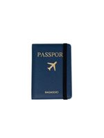 Kit etiqueta e porta passaporte travel azul escuro