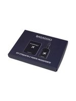 Kit etiqueta e porta passaporte travel azul escuro