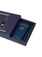 Kit etiqueta e porta passaporte travel azul escuro