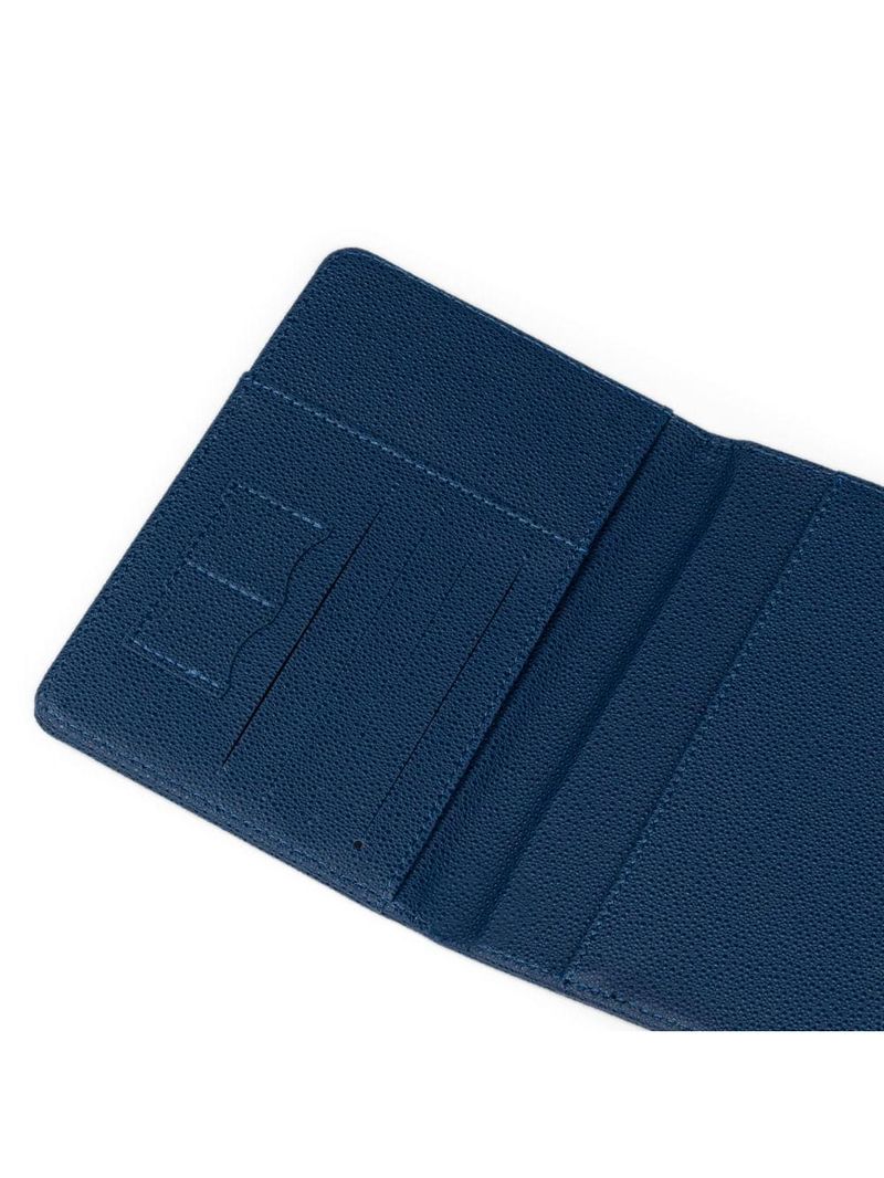 Kit etiqueta e porta passaporte travel azul escuro