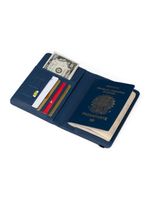 Kit etiqueta e porta passaporte travel azul escuro