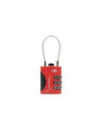 Cadeado tsa com cabo de aço vermelho