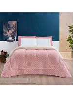 Coberdrom cobertor meggy poá solteiro sherpa manta flannel bolinhas - rosa