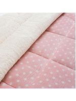 Coberdrom cobertor meggy poá solteiro sherpa manta flannel bolinhas - rosa