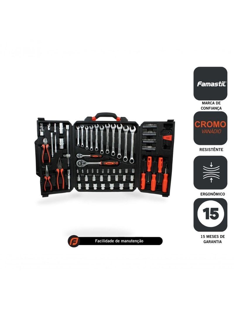 Jogo De Ferramentas Famastil 110 Peças Com Estojo
