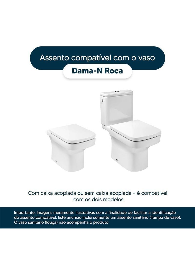 Assento Sanitário Poliester Dama-n Branco Para Louça Roca