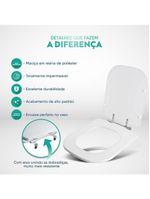 Assento Sanitário Poliester Dama-n Branco Para Louça Roca