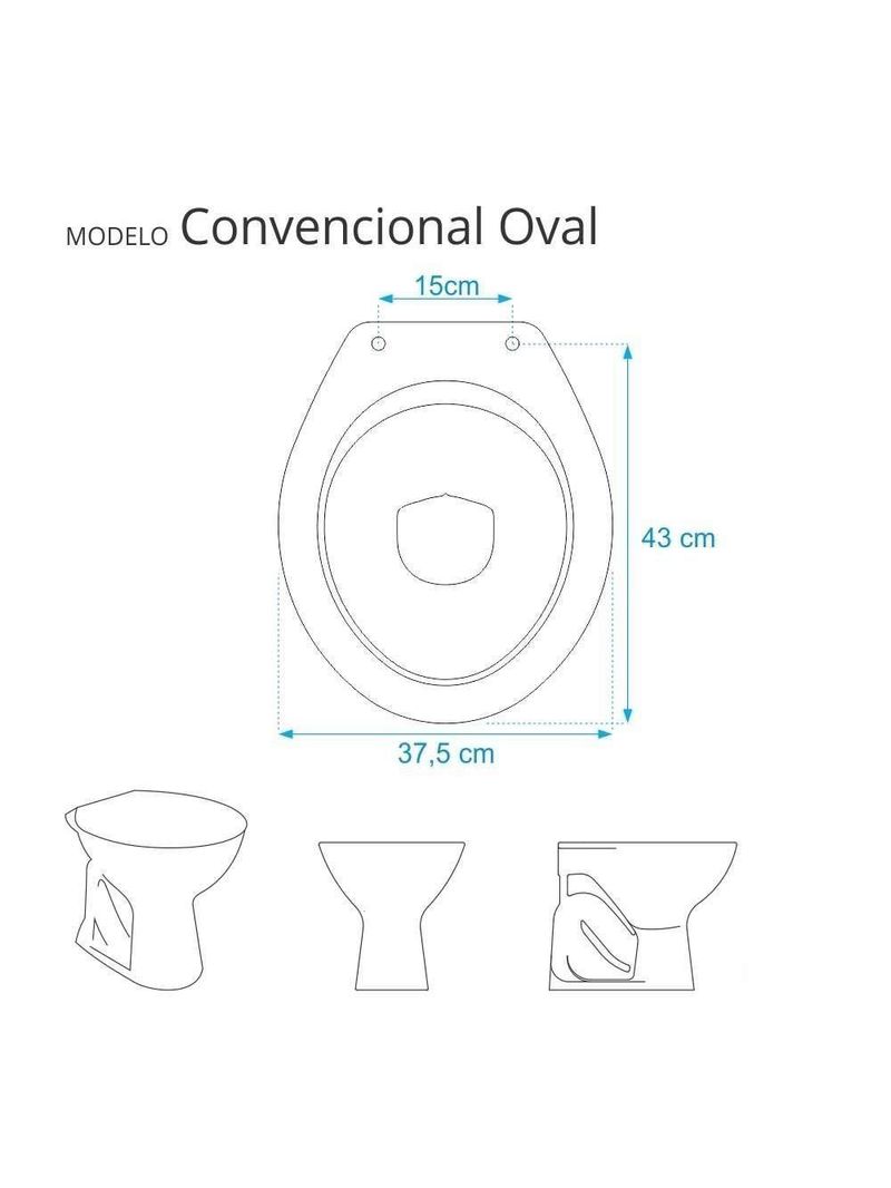Assento Sanitário Laqueado Convencional Oval Branco Para Vaso Celite