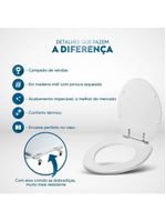 Assento Sanitário Laqueado Convencional Oval Branco Para Vaso Celite