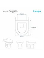 Tampa De Vaso Poliester Calypso Cinza Claro Para Bacia Incepa 6lpf