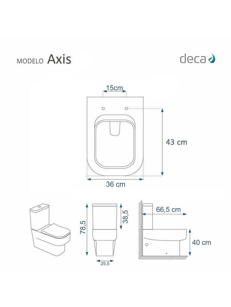 Assento Sanitário Poliéster Axis Branco