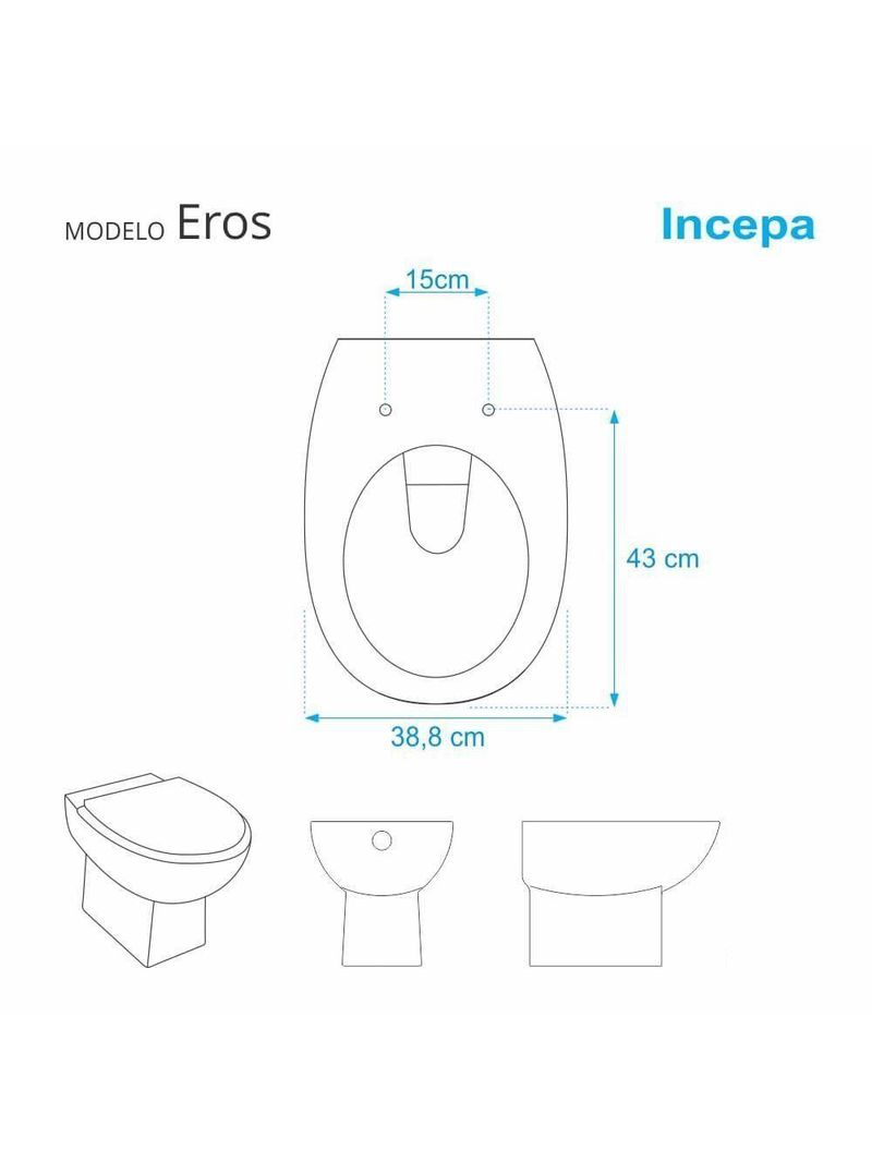 Tampa De Vaso Poliester Eros Branco Para Bacia Incepa