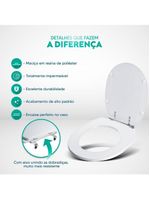 Tampa De Vaso Poliester Eros Branco Para Bacia Incepa