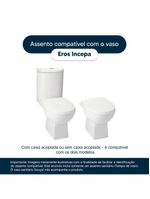 Tampa De Vaso Poliester Eros Branco Para Bacia Incepa