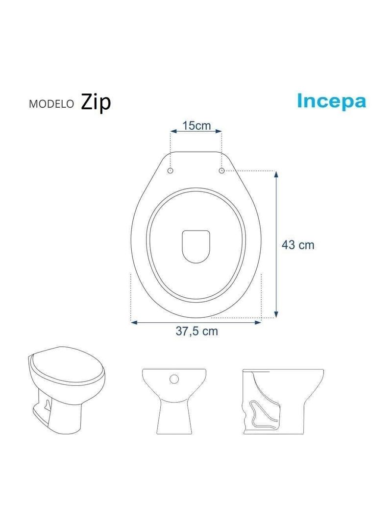Assento Sanitário Almofadado Zip Branco Para Vaso Incepa