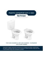 Assento Sanitário Almofadado Zip Branco Para Vaso Incepa