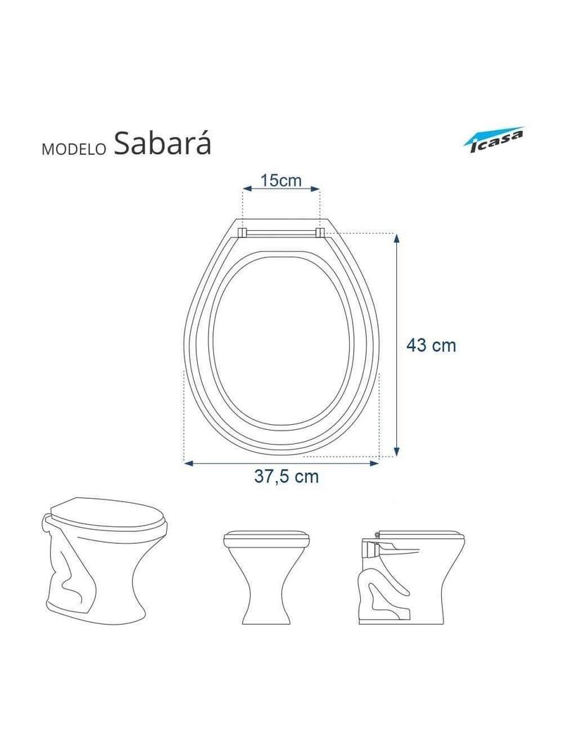 Assento Sanitario Poliester Sabara Cinza Claro Para Vaso Icasa