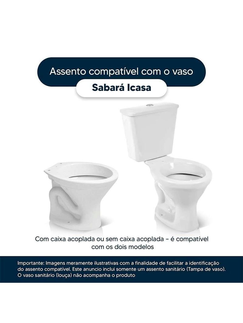 Assento Sanitario Poliester Sabara Cinza Claro Para Vaso Icasa