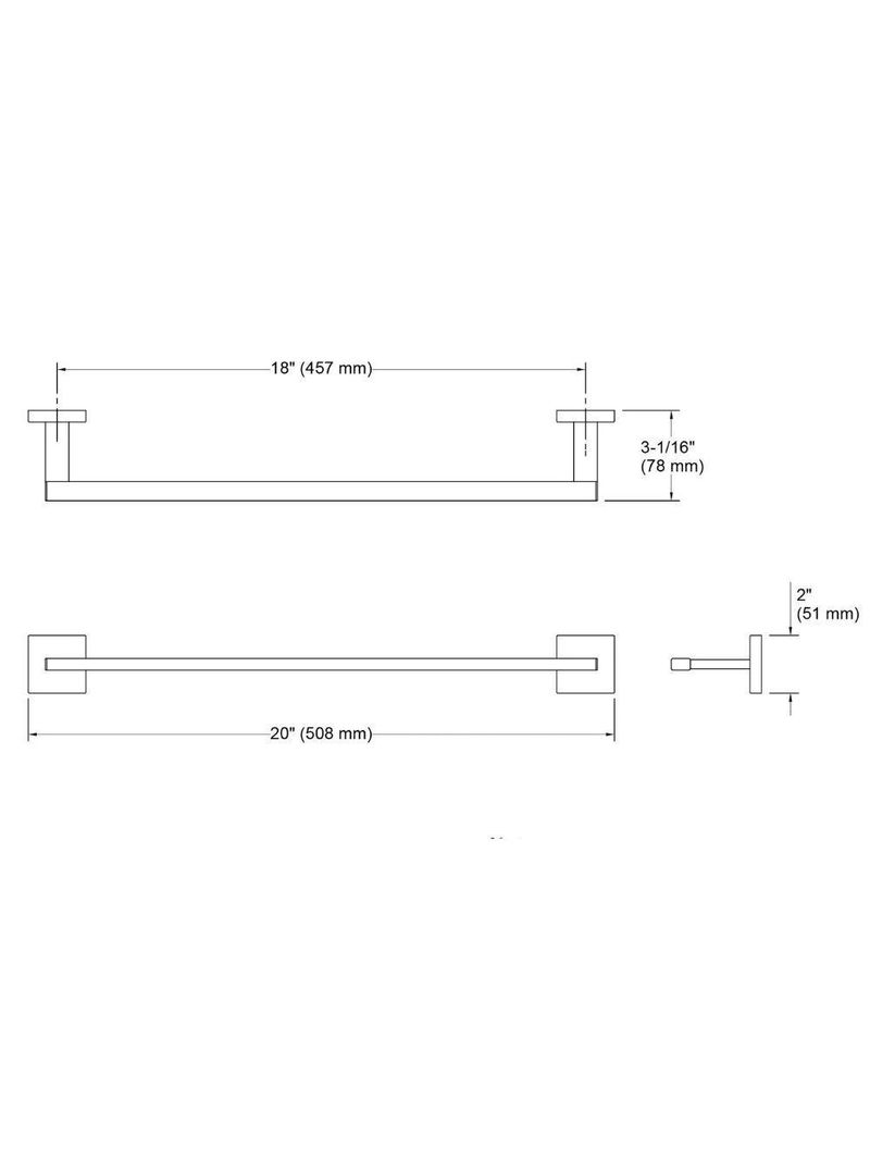 Porta Toalha 610mm Square Kohler 23285br-cp