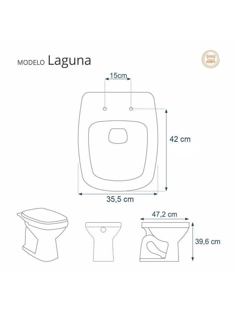 Tampa De Vaso Laguna Cinza Claropara Bacia Hervy