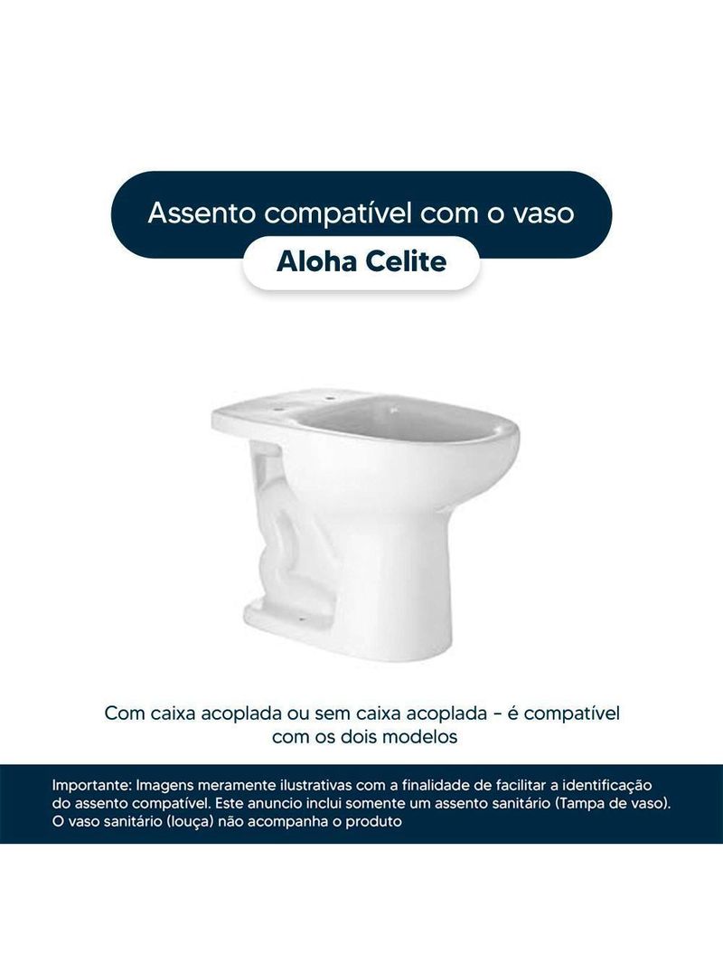 Tampa De Vaso Aloha Branco Para Bacia Celite