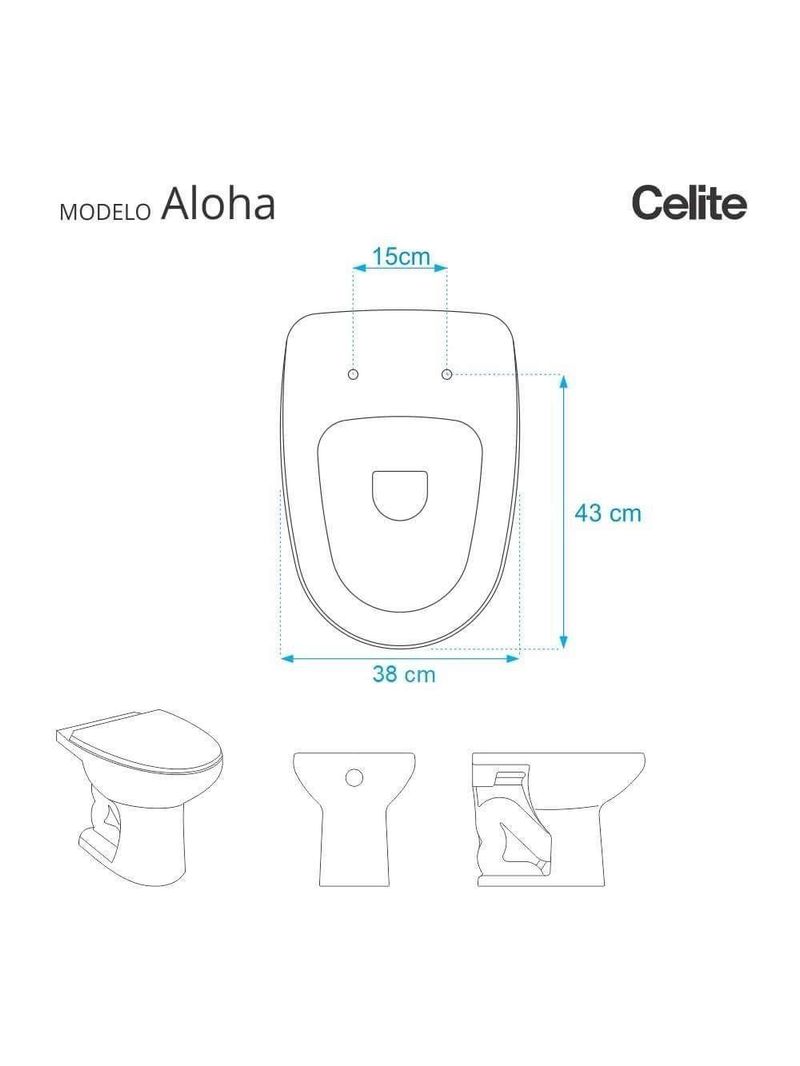 Tampa De Vaso Aloha Branco Para Bacia Celite