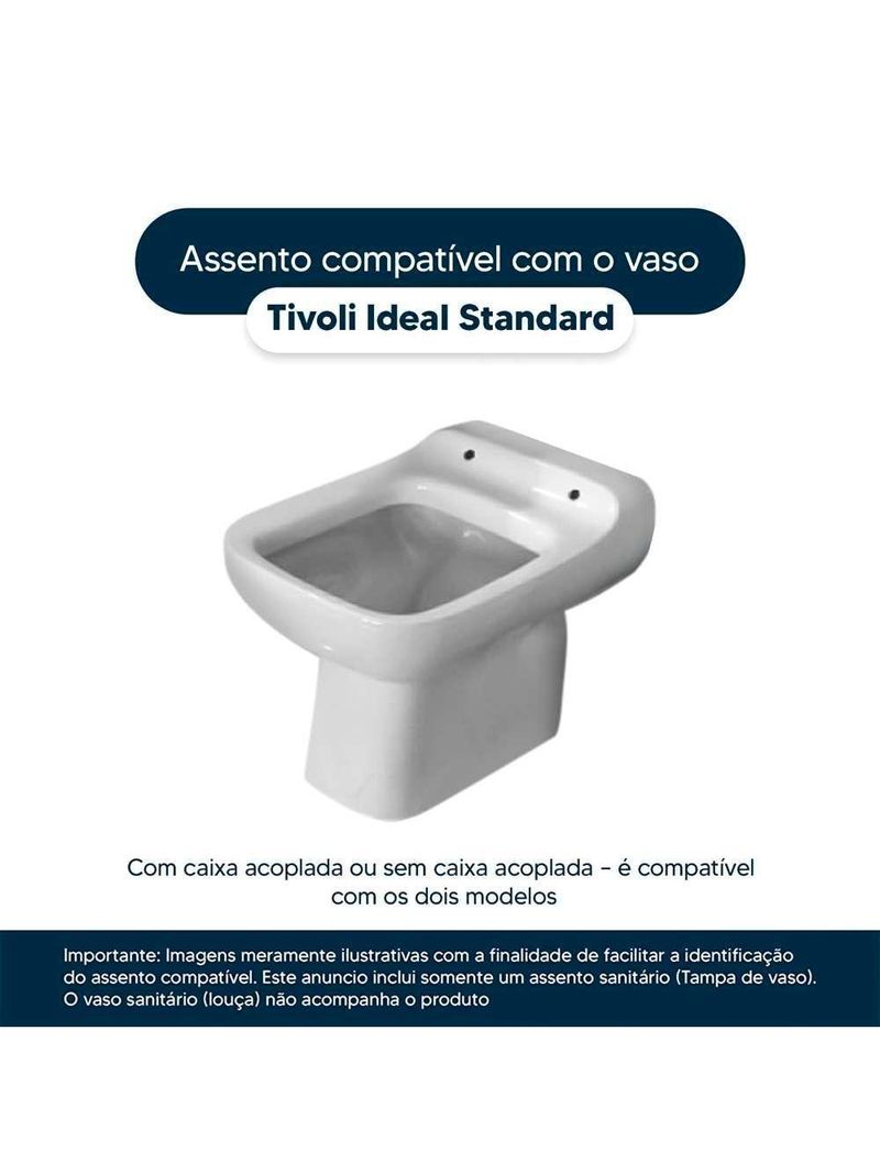 Tampa De Vaso Poliester Tivoli Bege Claro Para Bacia Ideal Standard