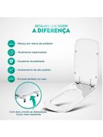 Tampa De Vaso Poliester Tivoli Bege Claro Para Bacia Ideal Standard
