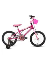 Bicicleta Aro 16 Infantil Feminina Stone Rosa Com Rodinha Pink Com Rosa