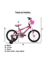 Bicicleta Aro 16 Infantil Feminina Stone Rosa Com Rodinha Pink Com Rosa