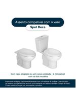 Assento Sanitário Poliester Soft Close Spot Para Vaso Deca