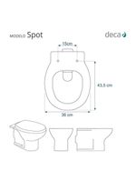 Assento Sanitário Poliester Soft Close Spot Para Vaso Deca
